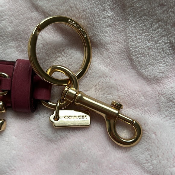 Coach Light Raspberry Trigger Snap with Charms Key Ring - Picture 3 of 7